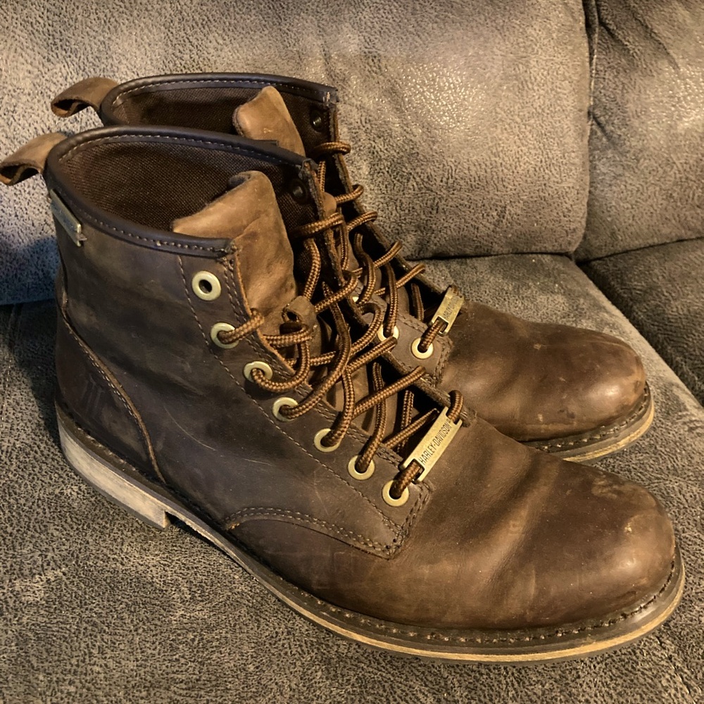 Mens size 12 distressed leather Harley boots